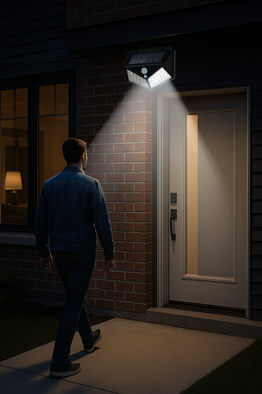 Multifunctional Solar Lamp Outdoor Garden Decoration Solar LED Light Waterproof Sunlight Powered Spotlight with Motion Sensor